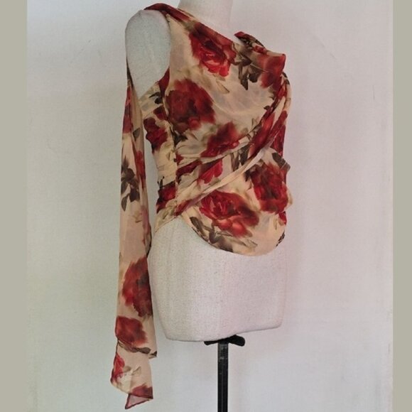 NWT FOR LOVE AND LEMONS HARPER OFF THE SHOULDER CORSET TOP W/ROSE PRINT SIZE S - Picture 4 of 10